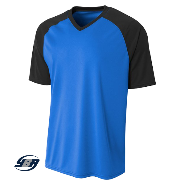 black and royal blue jersey
